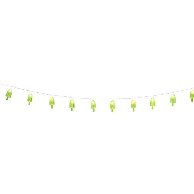 Guirlande lumineuse glace verte &agrave; piles