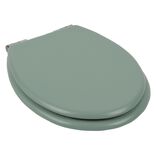 Abattant WC bois vert avec frein de chute d&eacute;clipsable r&eacute;glable