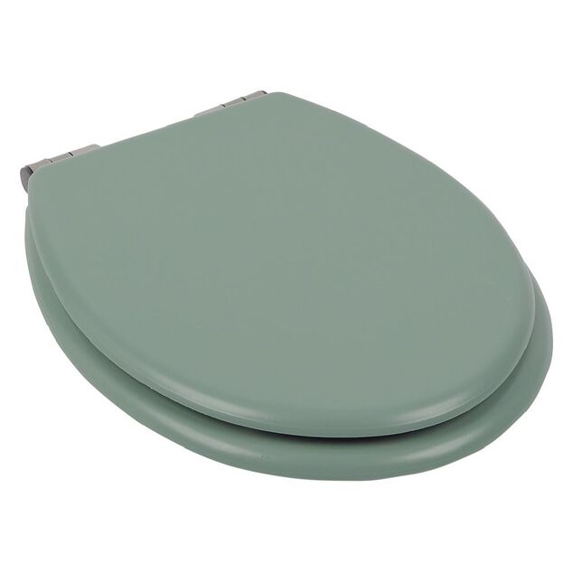 Abattant WC bois vert avec frein de chute d&eacute;clipsable r&eacute;glable