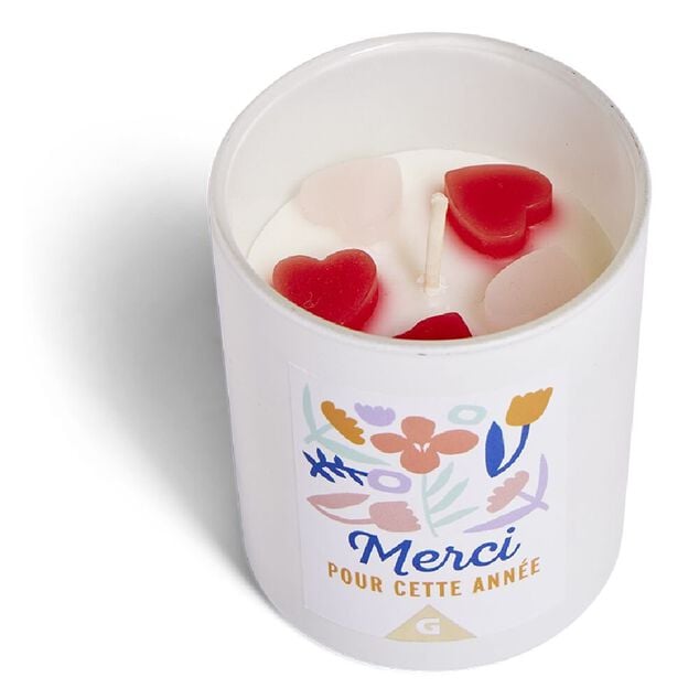 Bougie Merci pour cette ann&eacute;e rose senteur vanille