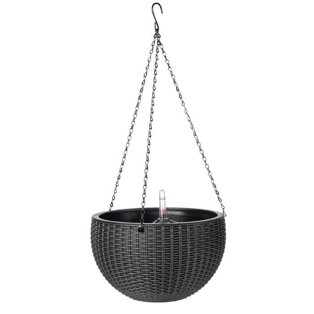 Pot suspendu effet tress&eacute; noir