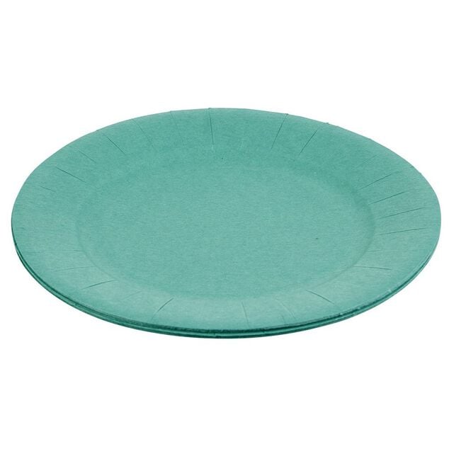 Lot de 10 assiettes en carton vert &eacute;meraude &Oslash;18 cm