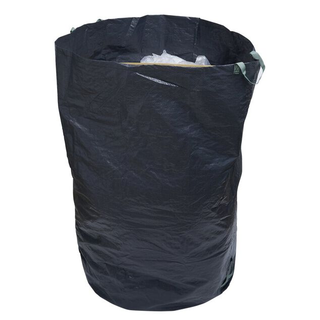 Sac de jardin 400L plastique vert avec poign&eacute;es