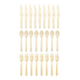 Lot de 24 couverts en bois