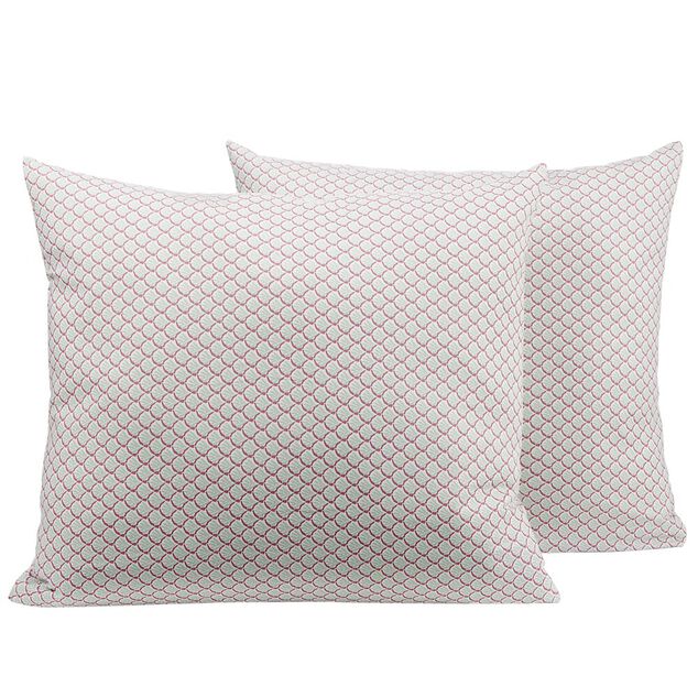 Lot de 2 taies d'oreiller en coton imprimé losanges 50x70cm