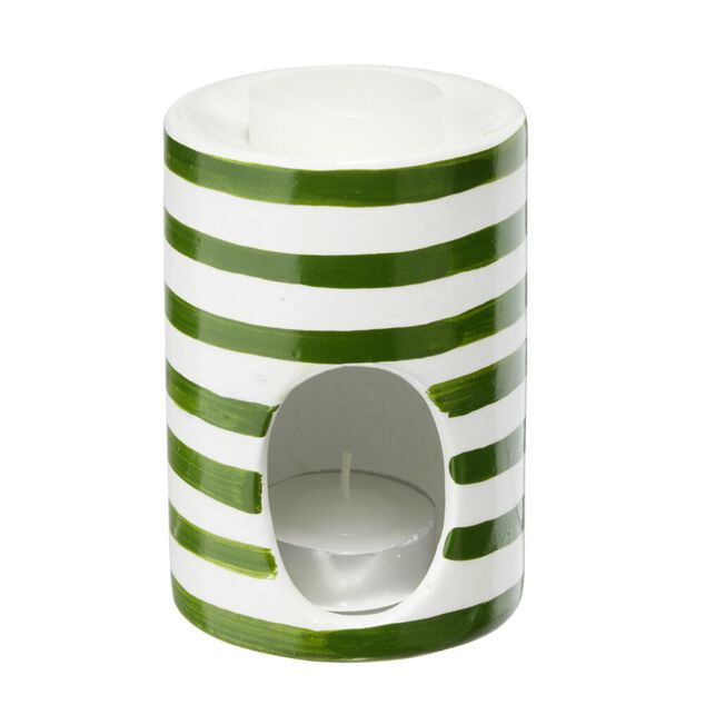 Br&ucirc;le parfum terre cuite avec 1 galet de cire et 1 bougie &Oslash;7xH10cm (3 mod&egrave;les)