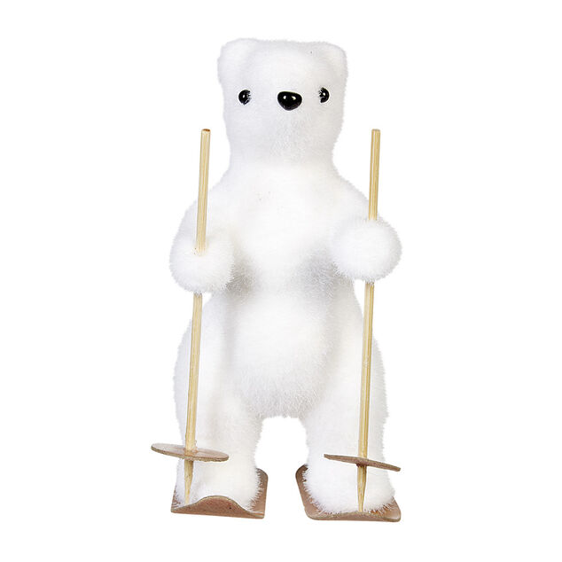 Ours &agrave; ski effet mousse blanc