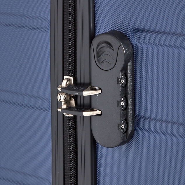 Valise cabine plastique rigide 4 roues bleue H56cm