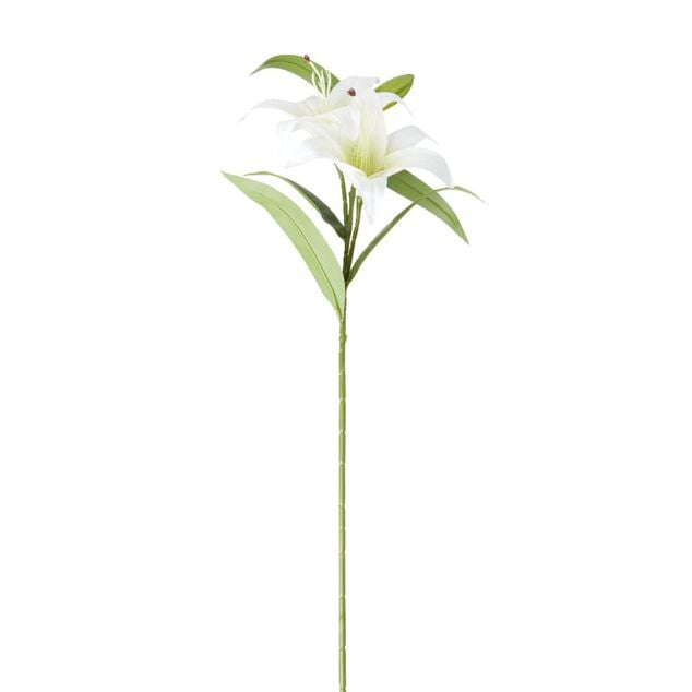 Fleur artificielle 3 tiges lys blanc H78cm
