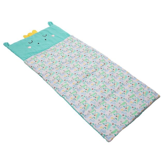 Sac de couchage enfant motif dinosaure vert 70x160cm