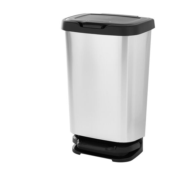 Poubelle &agrave; p&eacute;dale Jive noir et gris 40 L