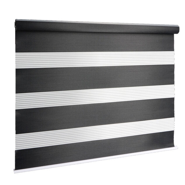 Store enrouleur avec ou sans perçage jour nuit noir 93x160cm