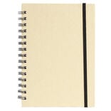 Carnet spirale A5 avec &eacute;lastique 15x21cm couverture kraft 60 pages