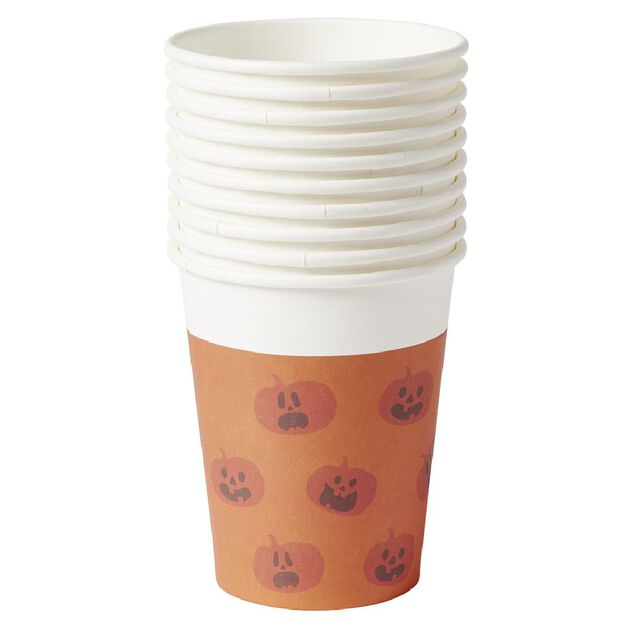 Gobelet en carton Halloween motif citrouille 25cl x10