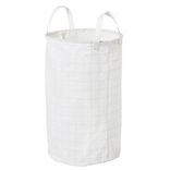 Panier &agrave; linge 60L tissu blanc