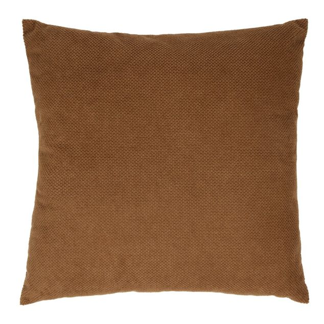 Coussin carr&eacute; velours biface 45x45cm (2 mod&egrave;les gris ou marron)