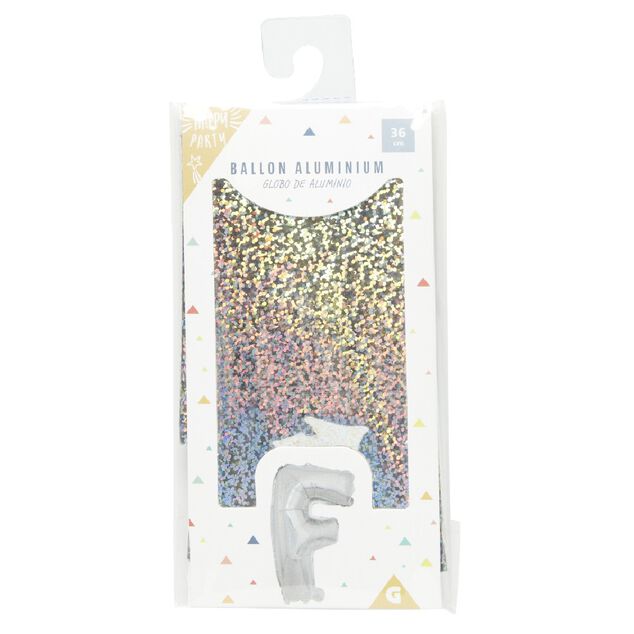 Ballon forme lettre F aluminium (2 modèles argenté ou doré)