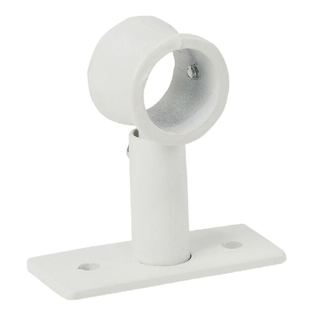 Support court m&eacute;tal blanc pour tringle &agrave; rideau &Oslash;2xL7cm