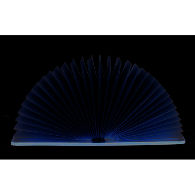 Lampe livre USB en bois 17xH14cm