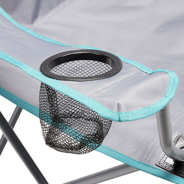 Fauteuil p&ecirc;cheur pliable avec porte-boisson gris 50x50xH80cm