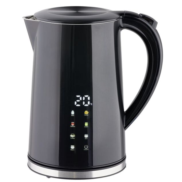 Bouilloire digital 1,7L temp&eacute;rature ajustable 7 modes pr&eacute;-enregistr&eacute;s 2200W noire