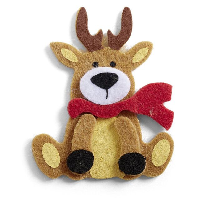 Sticker renne de No&euml;l en feutrine x6