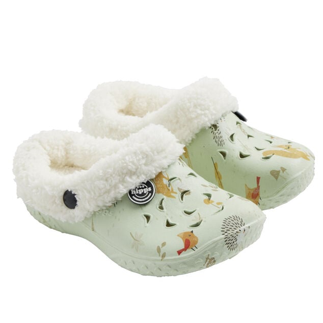 Sabots enfant Hipps fourrés bleu ciel motifs animaux T28/29