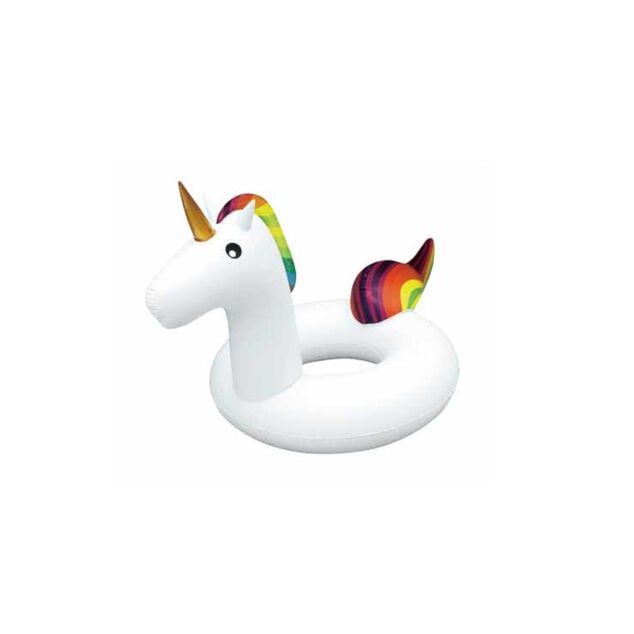 Trio licorne gonflable bou&eacute;e porte-verre chevauchable