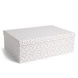 Bo&icirc;te papier blanc &agrave; pois 48x33,5x16cm