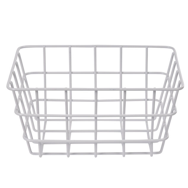 Panier m&eacute;tal filaire blanc