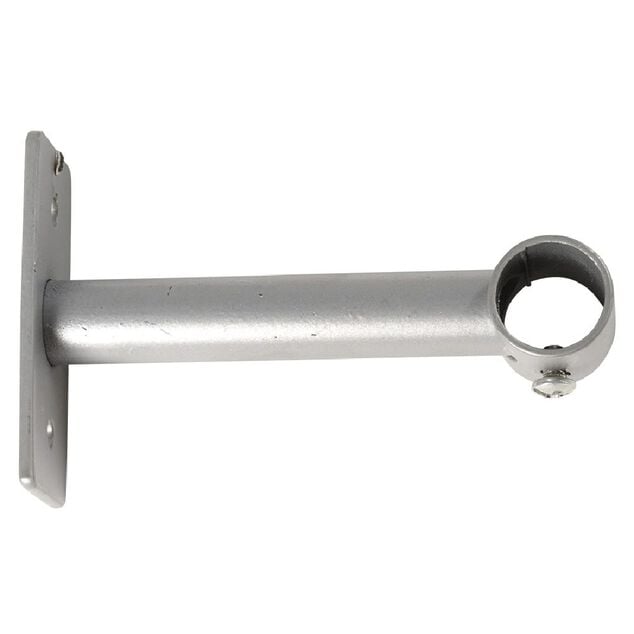 Support long fixe m&eacute;tal gris pour tringle &agrave; rideau &Oslash;1,6xL11cm