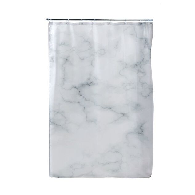 Rideau de douche marbre blanc 180x200cm