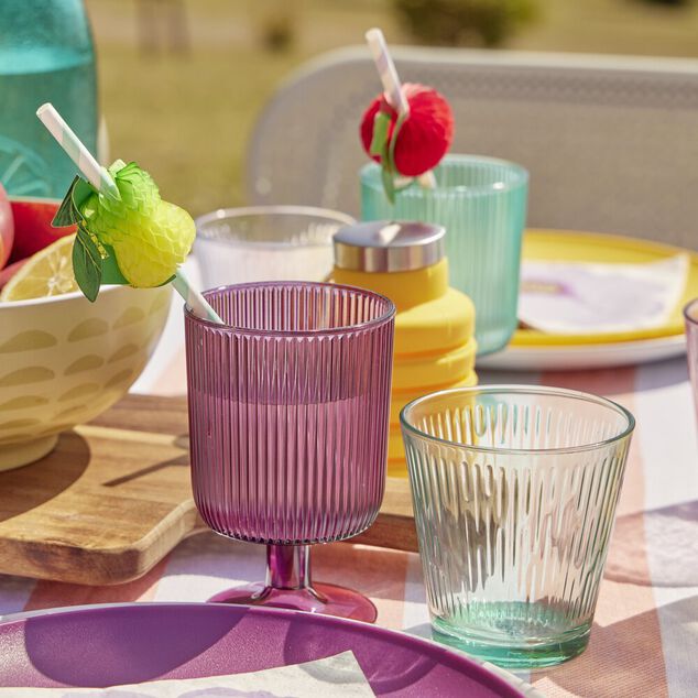 Lot de 4 gobelets en verre Nora color&eacute; transparent 25,5cl