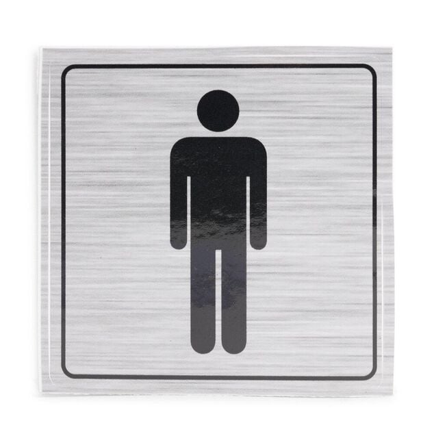 Signal&eacute;tique adh&eacute;sive "WC homme" - 8x8 cm