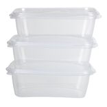 Bo&icirc;te alimentaire 1,2 L transparente x3