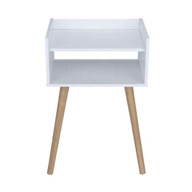Table de chevet en bois blanc First 1 niche ouverte 40x30xH60cm
