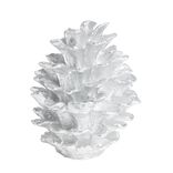 Bougie de No&euml;l pomme de pin gris argent&eacute; 20H - &Oslash;10,5xH13,5cm