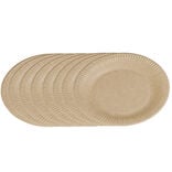 Lot de 50 assiettes plates rondes en carton kraft marron