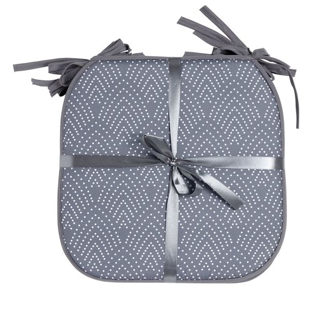 Galette de chaise carr&eacute;e x4 avec motif 38x38cm (4 mod&egrave;les)