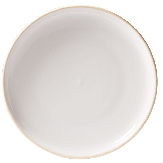 Assiette à dessert faïence gris bord liseré crème Ø20cm