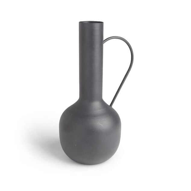 Vase amphore m&eacute;tal noir &Oslash;14,5xH25cm