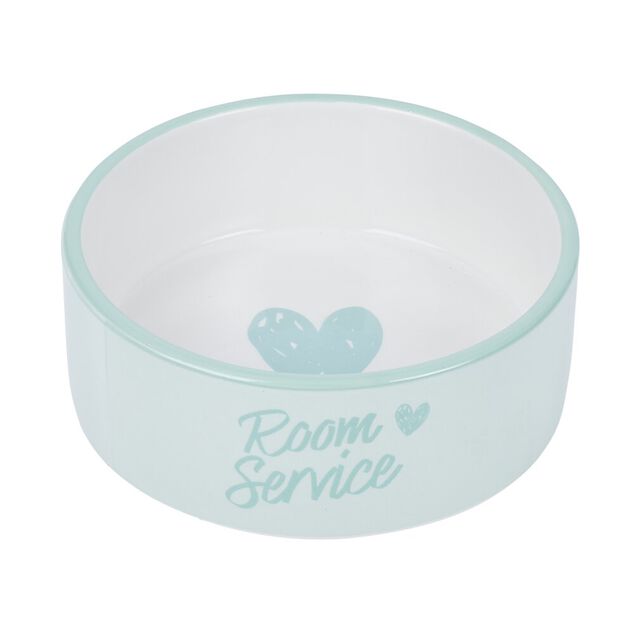 Gamelle ronde pour chien c&eacute;ramique bleu &Oslash;16xH.6cm - 850 ml