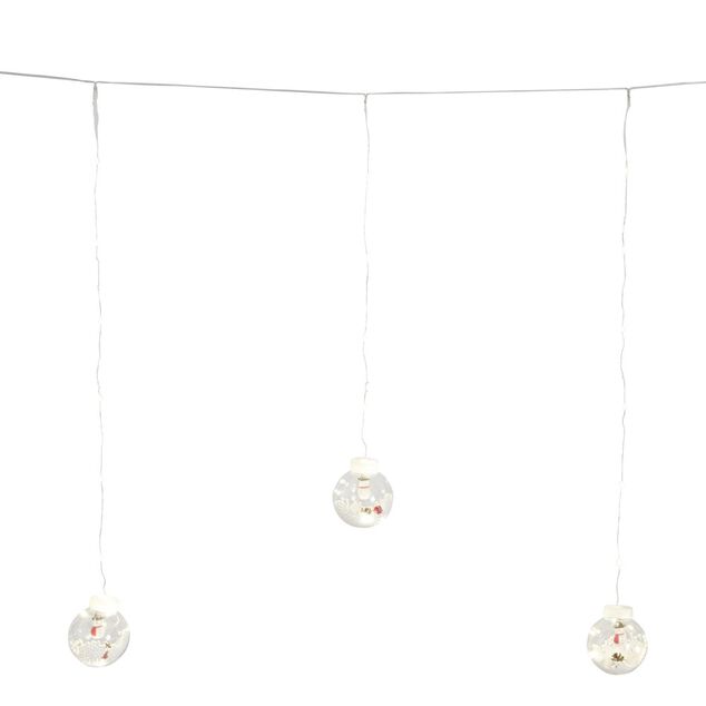 Guirlande de No&euml;l 110 LED boule de neige et bonhomme de neige 3m