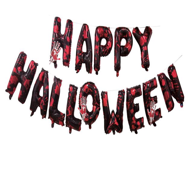 Kit arche ballons Halloween noir rouge blanc 4m