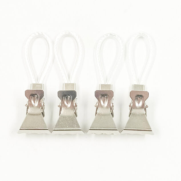 Crochet transparent métal et PVC x4