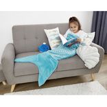 Plaid avec queue de sirène bleu