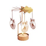 Bougeoir carrousel dor&eacute; &Oslash;8xH17cm