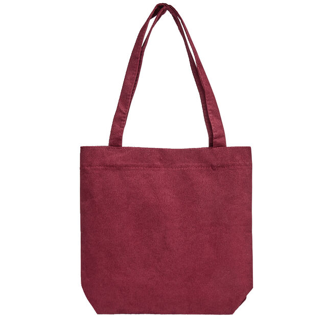 Tote bag velours c&ocirc;tel&eacute; 34x8xH32cm (3 mod&egrave;les)