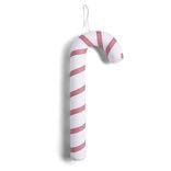 Canne &agrave; sucre d&eacute;co No&euml;l &agrave; suspendre blanche H40cm