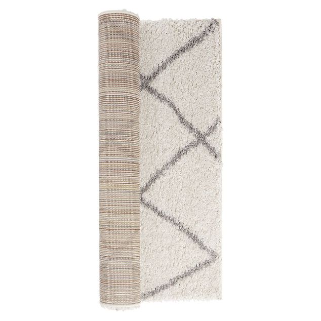 Tapis shaggy Marthe 100x150cm beige et gris